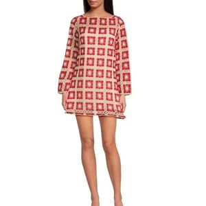 Chelsea & Violet Twiggy Square Neck Long Sleeve Crochet Lace Dress